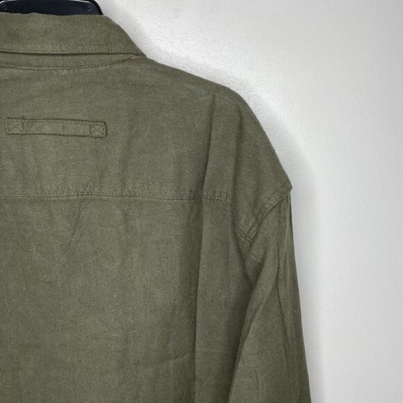 GIOBERTI Shirt Mens Medium M Button Up Flannel NEW Olive Green 100% Cotton - Picture 5 of 7